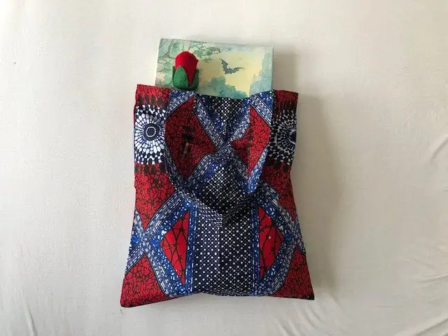 Bunte Einkaufstasche aus Baumwollstoff mit langen Schlaufen